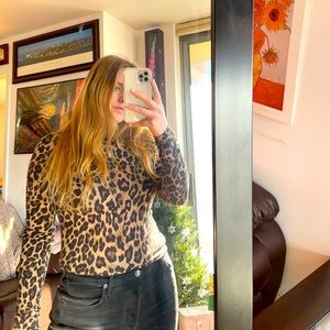 H and M Leopard Print Turtleneck